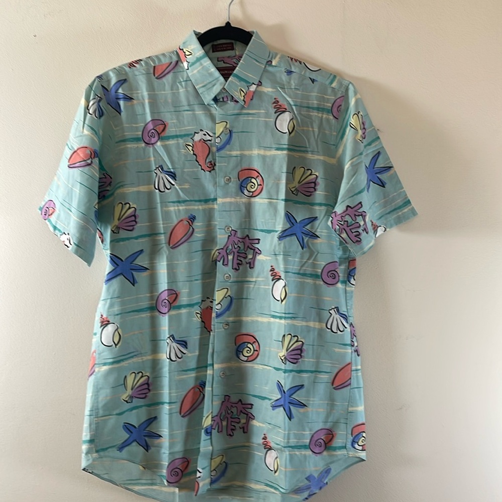 VINTAGE CHAPS RALPH LAUREN ALOHA HAWAIIAN SEA BUTTON DOWN